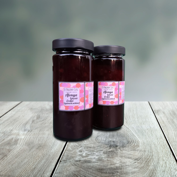 Áfonya Lekvár Virágokkal,liofilizált erdei gyümölcsökkel