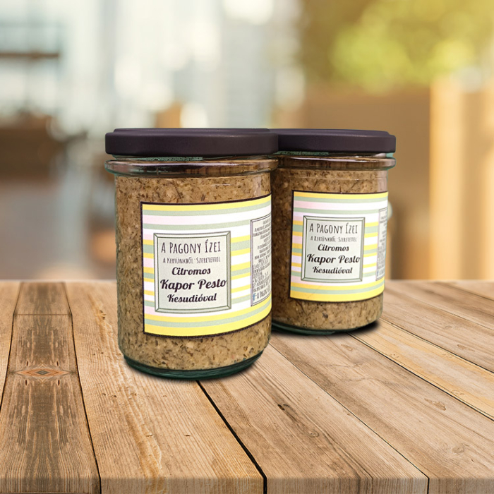 Kapor Pesztó Fermentált Citrommal, Kesudióval